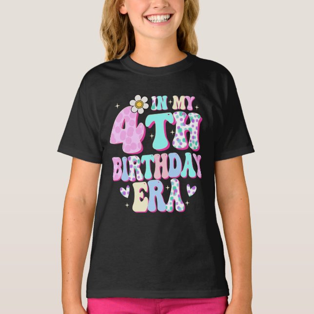 Camiseta En mi cuarto cumpleaños, Chica cuarto cumpleaños,  (Anverso)