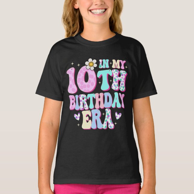 Camiseta En mi décimo cumpleaños, Chica de la era de los di (Anverso)