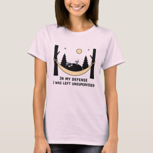 Camiseta En Mi Defensa Camping de Blob Negro sin Supervisió