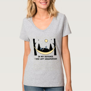 Camiseta En Mi Defensa Camping de Blob Negro sin Supervisió