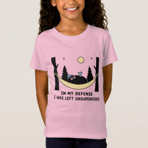 Camiseta En Mi Defensa Camping de Blob Negro sin Supervisió