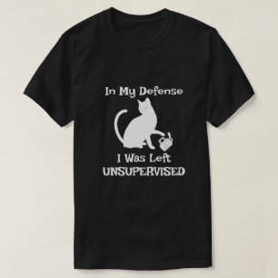 Camiseta En Mi Defensa Me Dejaron Un Gato Gracioso Sin Supe