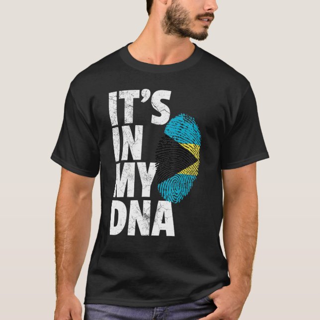 Camiseta En mi Dna Bahamas Bandera Hombres Mujeres Niños (Anverso)