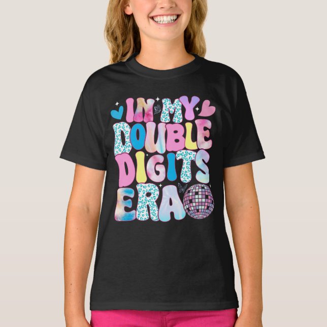 Camiseta En mi doble dígito era retro cumpleaños de 10 años (Anverso)