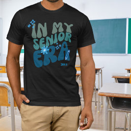Camiseta En mi época, elementos verdes azules del neón y añ