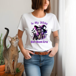 Camiseta En Mi Era de Gata Bruja Mamá Esqueleto Bruja Gato