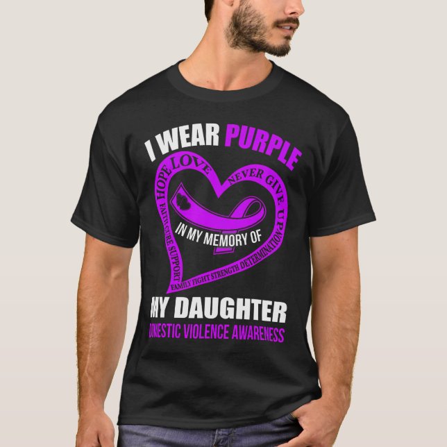 Camiseta En Mi Memoria De La Violencia Doméstica De Mi Hija (Anverso)
