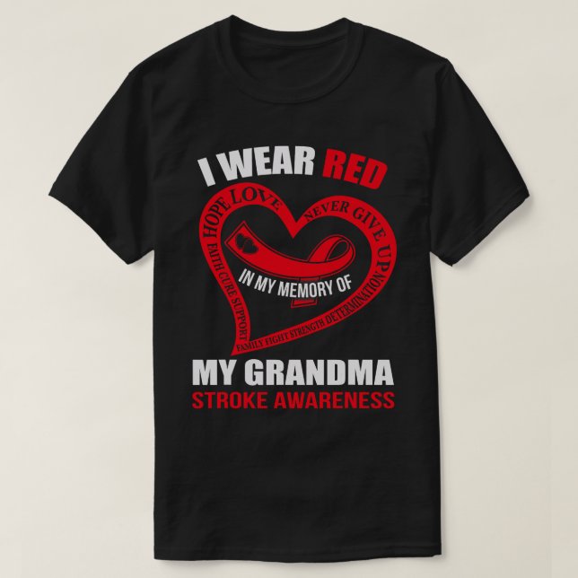 Camiseta En mi memoria de mi abuela STROKE AWRENESS (Diseño del anverso)