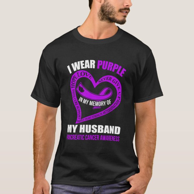 Camiseta En Mi Memoria De Mi Esposo Consciente Del Cáncer P (Anverso)