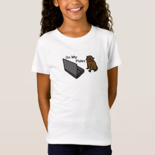 Camiseta En Mi Puter Divertido Meme De Gato Marrón En La Co