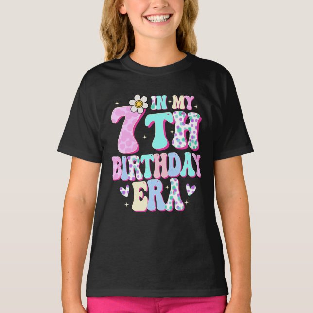 Camiseta En mi séptimo cumpleaños, Chica Séptimo. (Anverso)
