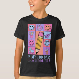 Camiseta En mis 100 días de escuela, retro disco 100 días