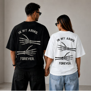 Camiseta En Mis Brazos Por Siempre Manos De Esqueleto Camis