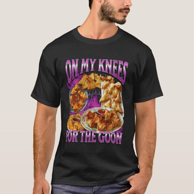 Camiseta En Mis Rodillas Funny Crab Rangoon Meme Bootleg Gr (Anverso)