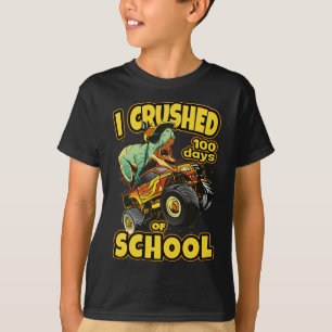 Camiseta En Monster Truck Aplasté 100 Días De Escuela