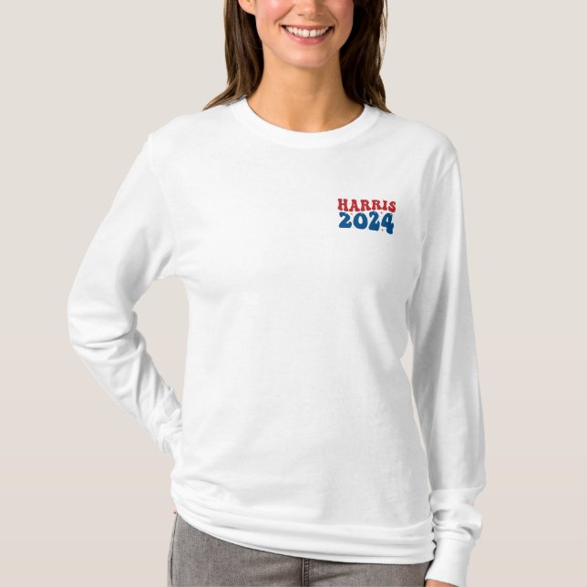 Camiseta En My Harris Era Retro Groovy Kamala Harris 2024 (Anverso)