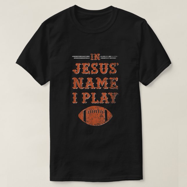 Camiseta En nombre de Jesús juego fútbol deporte cristiano (Diseño del anverso)