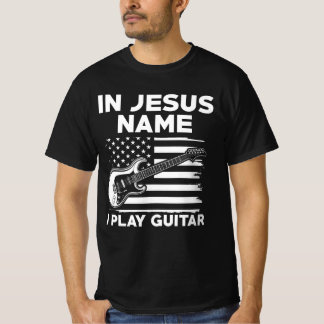 Camiseta En nombre de Jesús toco guitarra