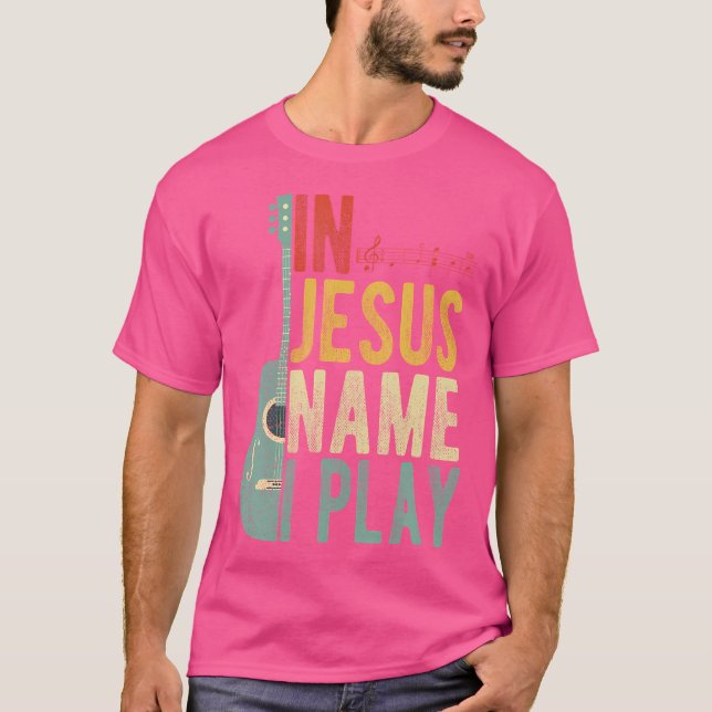 Camiseta En nombre de Jesús toco guitarra (Anverso)
