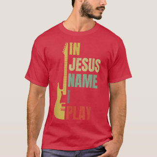 Camiseta En nombre de Jesús toco guitarra