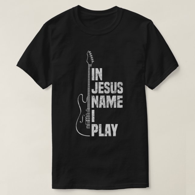 Camiseta En nombre de Jesús toco guitarra guitarra cristian (Diseño del anverso)