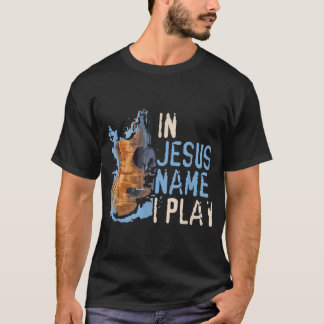 Camiseta En nombre de Jesús toco guitarra música cristiana