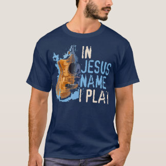 Camiseta En nombre de Jesús toco música cristiana guitarra