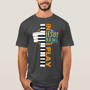 Camiseta En nombre de Jesús toco música piano cristiana