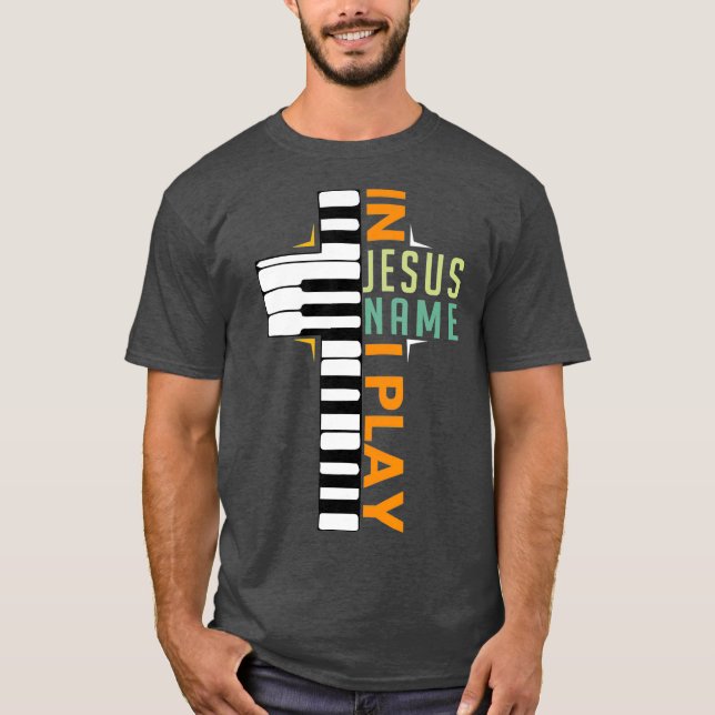 Camiseta En nombre de Jesús toco música piano cristiana (Anverso)