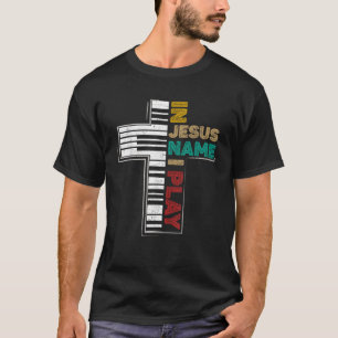 Camiseta En nombre de Jesús toco Piano Vintage Christian Sa