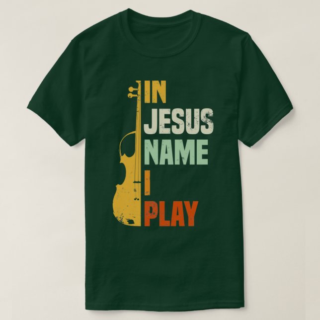 Camiseta En nombre de Jesús toco violín (Diseño del anverso)