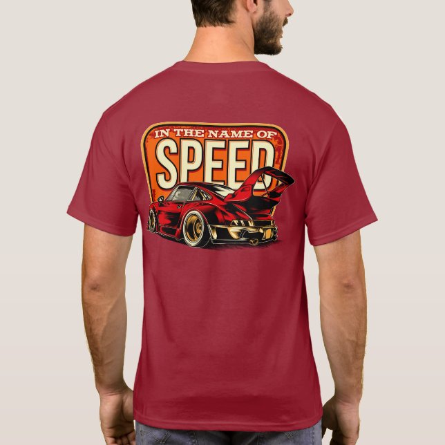 Camiseta En Nombre Del Auto Deportivo Europeo Speed Classic (Reverso)
