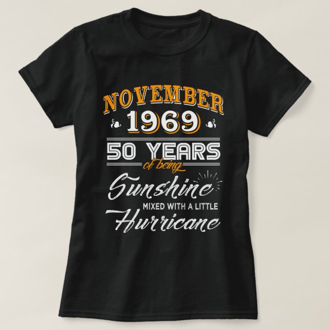 Camiseta En noviembre de 1969 50.os regalos del aniversario (Diseño del anverso)