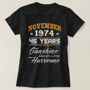 Camiseta En noviembre de 1974 45.os regalos del aniversario