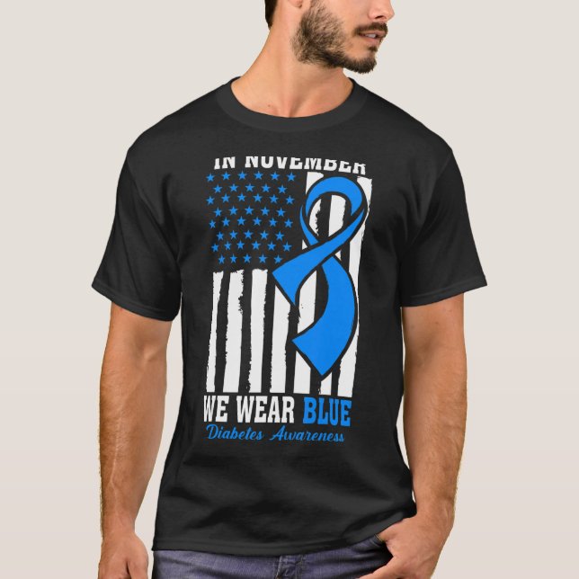 Camiseta En Noviembre llevamos Diabetes Diabéticos T1D T2D  (Anverso)