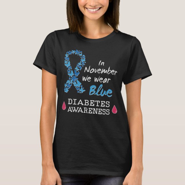 Camiseta En noviembre usamos azul, conciencia sobre la diab (Anverso)