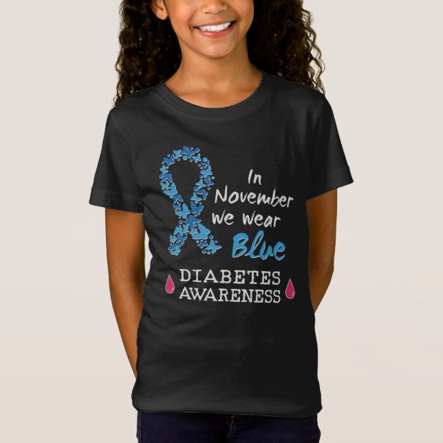 Camiseta En noviembre usamos azul, conciencia sobre la diab (Anverso)