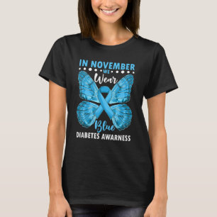 Camiseta En Noviembre Usamos Balas De Mariposa Azul Diabete