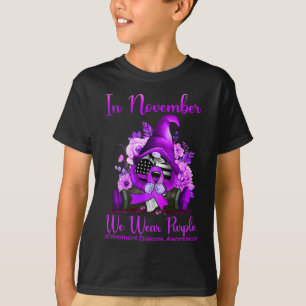 Camiseta En Noviembre Usamos Calabaza De Gnome Púrpura Heim