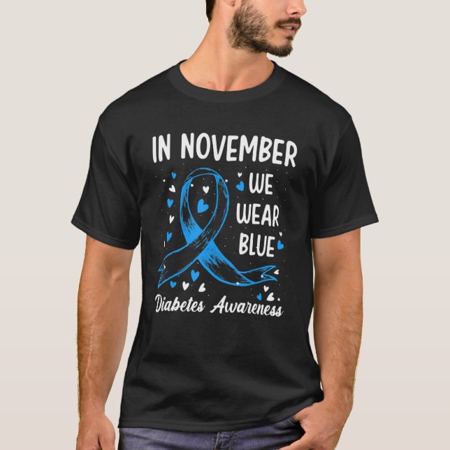 Camiseta En Noviembre Usamos Diabetes Azules Conciencia Azu (Anverso)