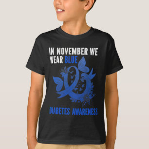 Camiseta En Noviembre Usamos Diabetes Azules Conciencia Azu
