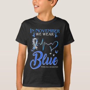 Camiseta En Noviembre Usamos Diabetes Azules De Latido
