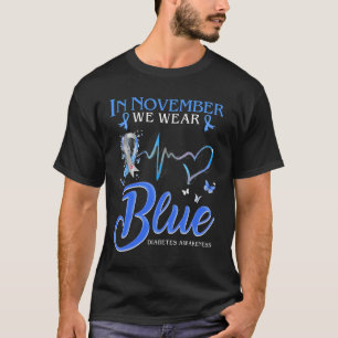 Camiseta En Noviembre Usamos Diabetes Azules De Latido