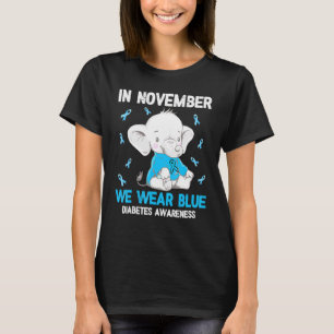 Camiseta En Noviembre Usamos Diabetes Azules Para Concienci