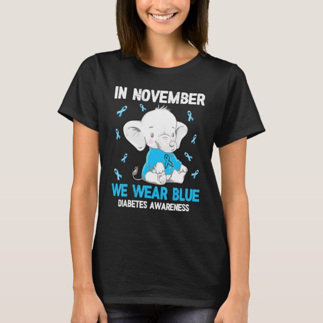 Camiseta En Noviembre Usamos Diabetes Azules Para Concienci (Anverso)
