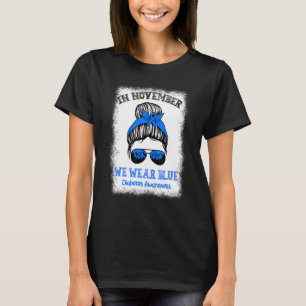 Camiseta En Noviembre, Usamos Diabetes Azules Y Desordenado