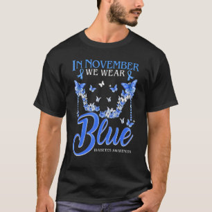 Camiseta En Noviembre Usamos Diabetes De Mariposa Azul