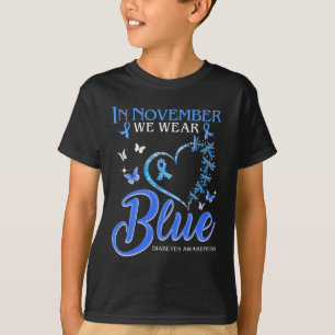 Camiseta En Noviembre Usamos Diabetes De Mariposa Del Coraz