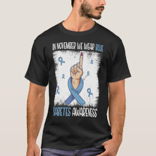 Camiseta En Noviembre Usamos Diabetes Tipo Pelo Azul Desord