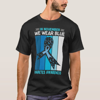 Camiseta En Noviembre Usamos Diabetes Vintage De Cinta Azul